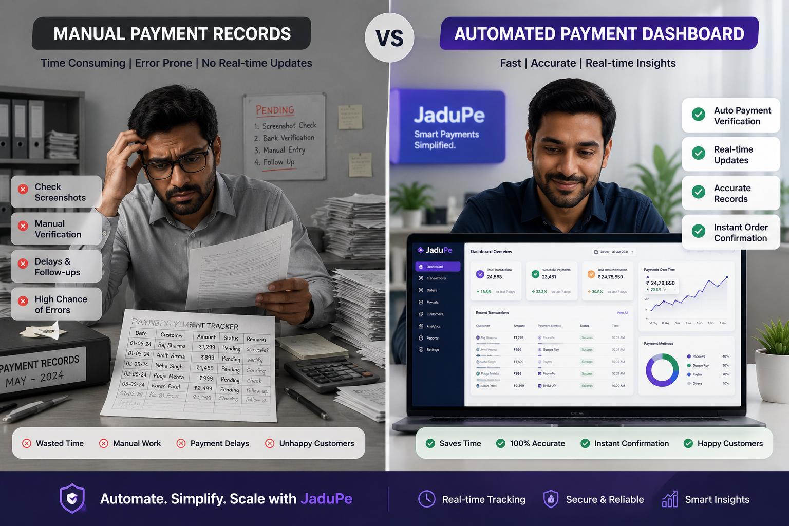 Manual Payment Collection vs Automated Payment Collection | Which is Better? | JaduPe